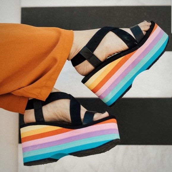 Rocket Dog Shoes - Rocket Dog Rainbow Super Platform Sandals